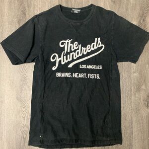 The Hundreds T-Shirt STITCHED Los Angeles Brains Heart Fists Tee Black Large